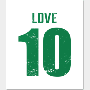 Jordan Alexander Love Distressed Green Jersey Number 10 American Football Quarterback QB Posters and Art